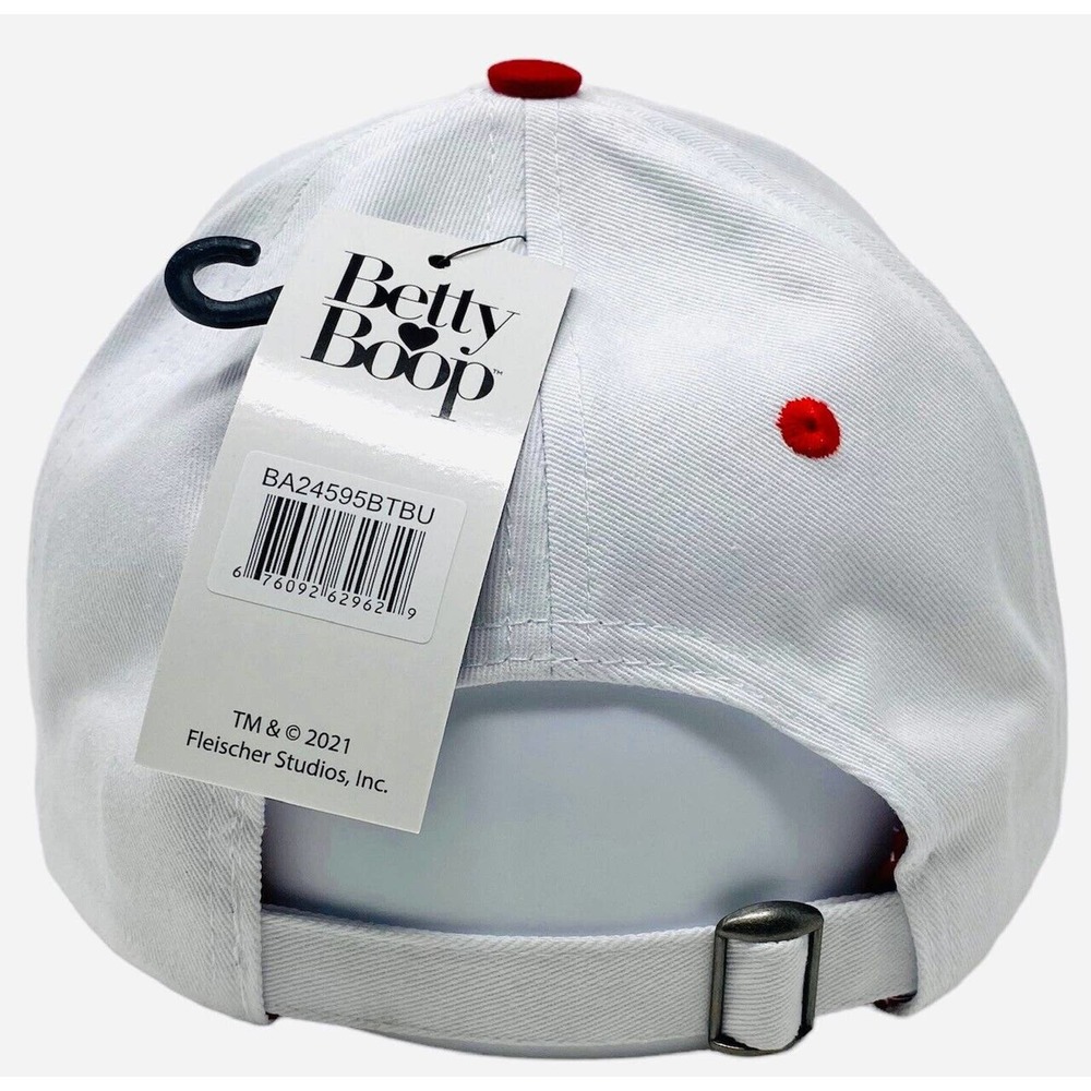 Betty Boop Unisex Officially Licensed Stitch Patch Unstructured Hat Cap in White - Picture 4 of 5